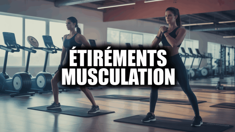 Etirements musculation salle de sport silhouettes progression