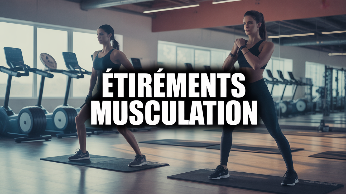 Etirements musculation salle de sport silhouettes progression
