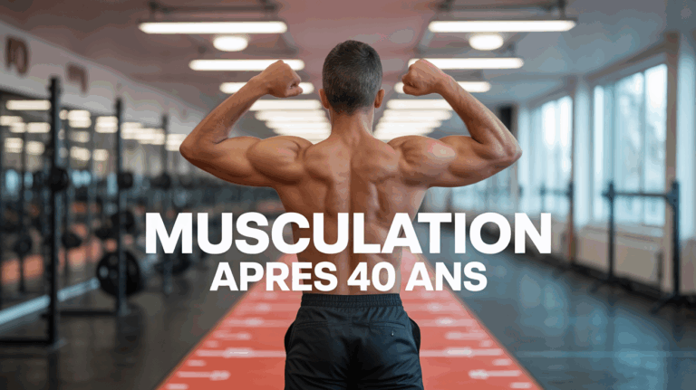 Homme musculation 40 ans dos salle de sport dynamique