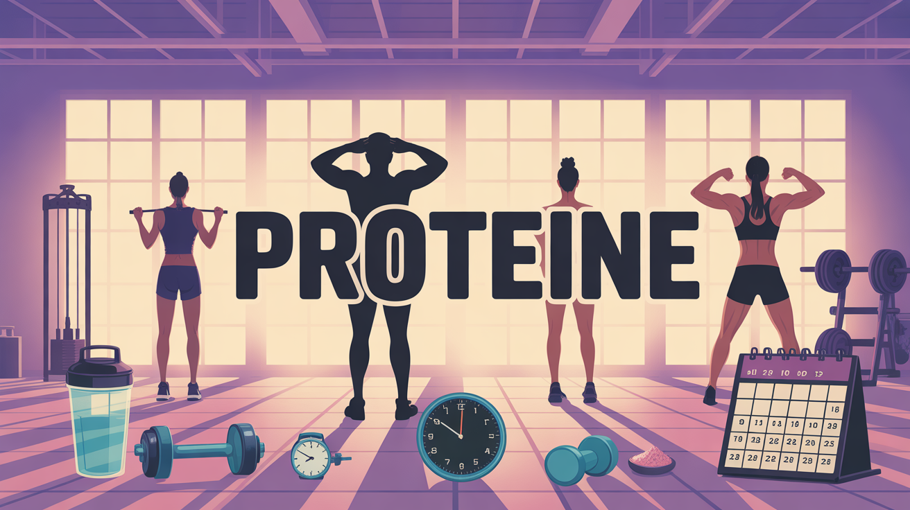 illustration proteine timing musculation silhouettes salle