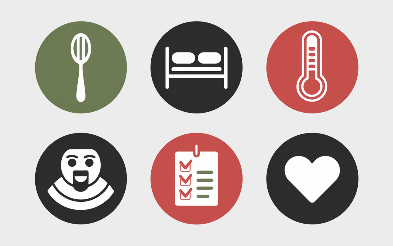 signes metabolisme pictogrammes checklist