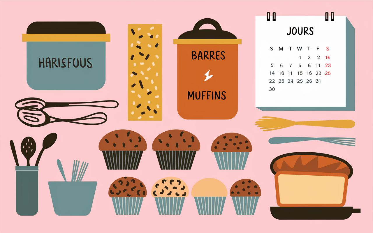 Organisation batch cooking Weight Watchers, barres et muffins avoine