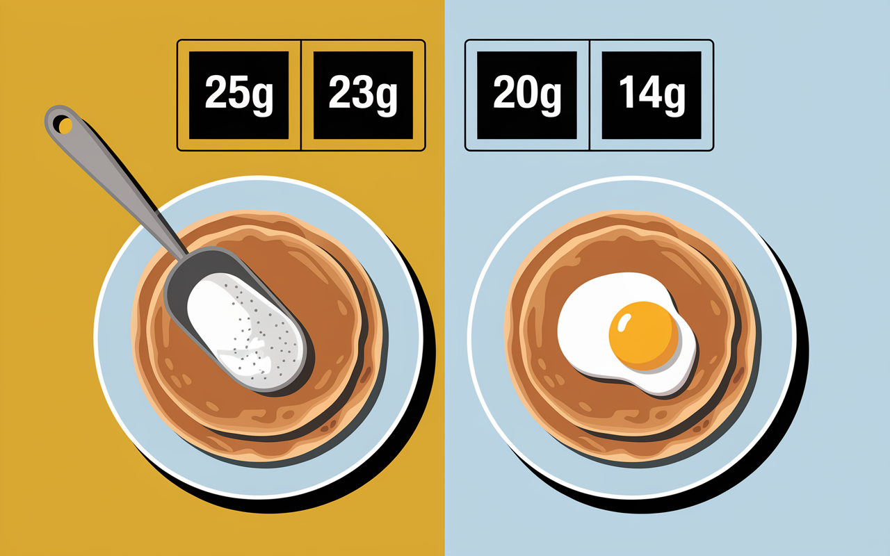 pancakes proteines sans whey naturel ou whey tableau nutritionnel