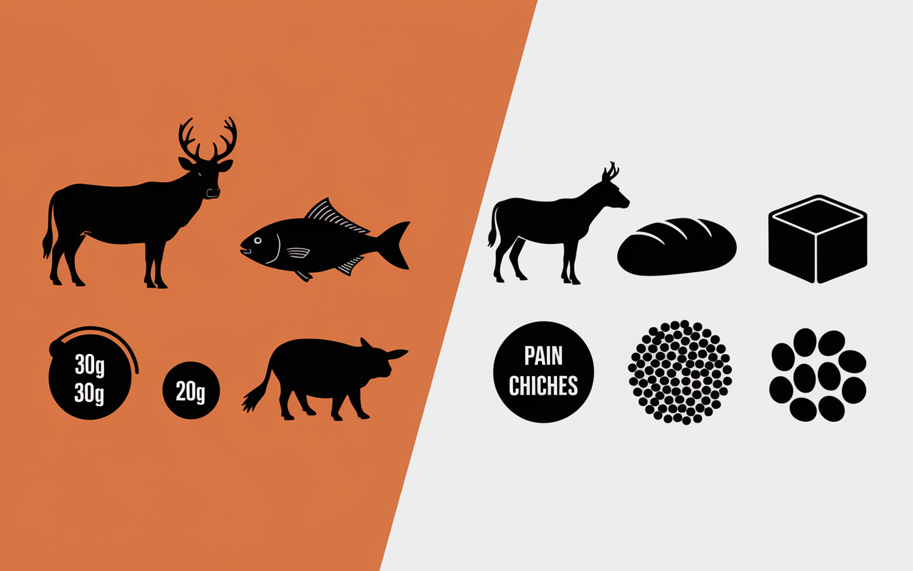 comparatif aliments protéines animales végétales chiffres