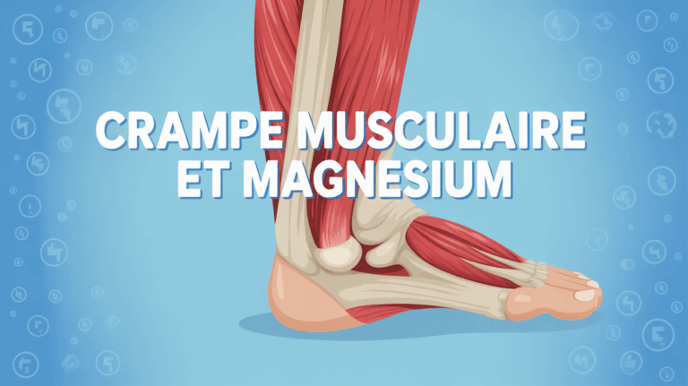 crampe musculaire et magnesium illustration bleu