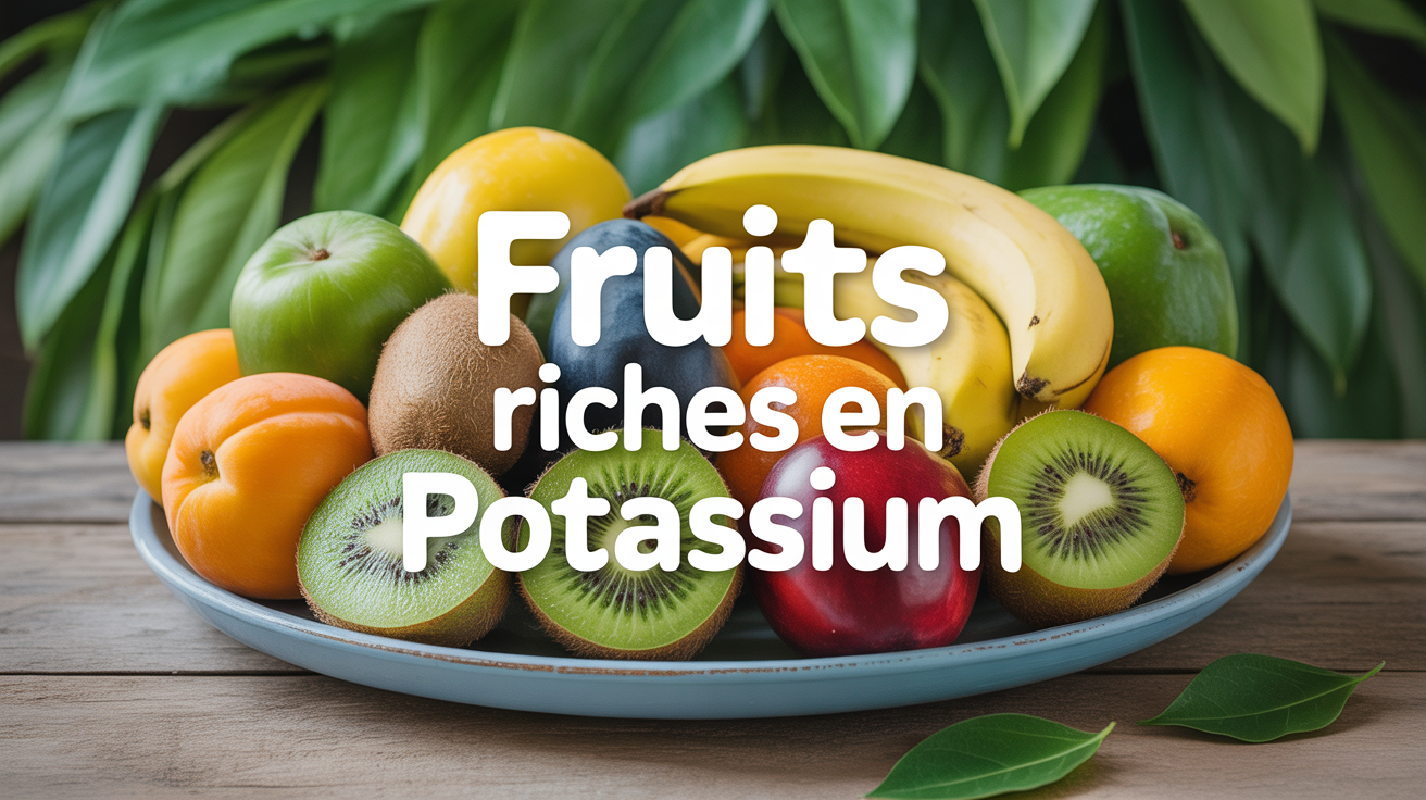 assiette de fruits riches en potassium sur table