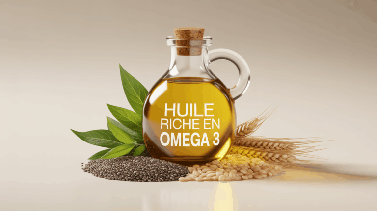huile riche en omega 3 flacon graines chia lin perilla