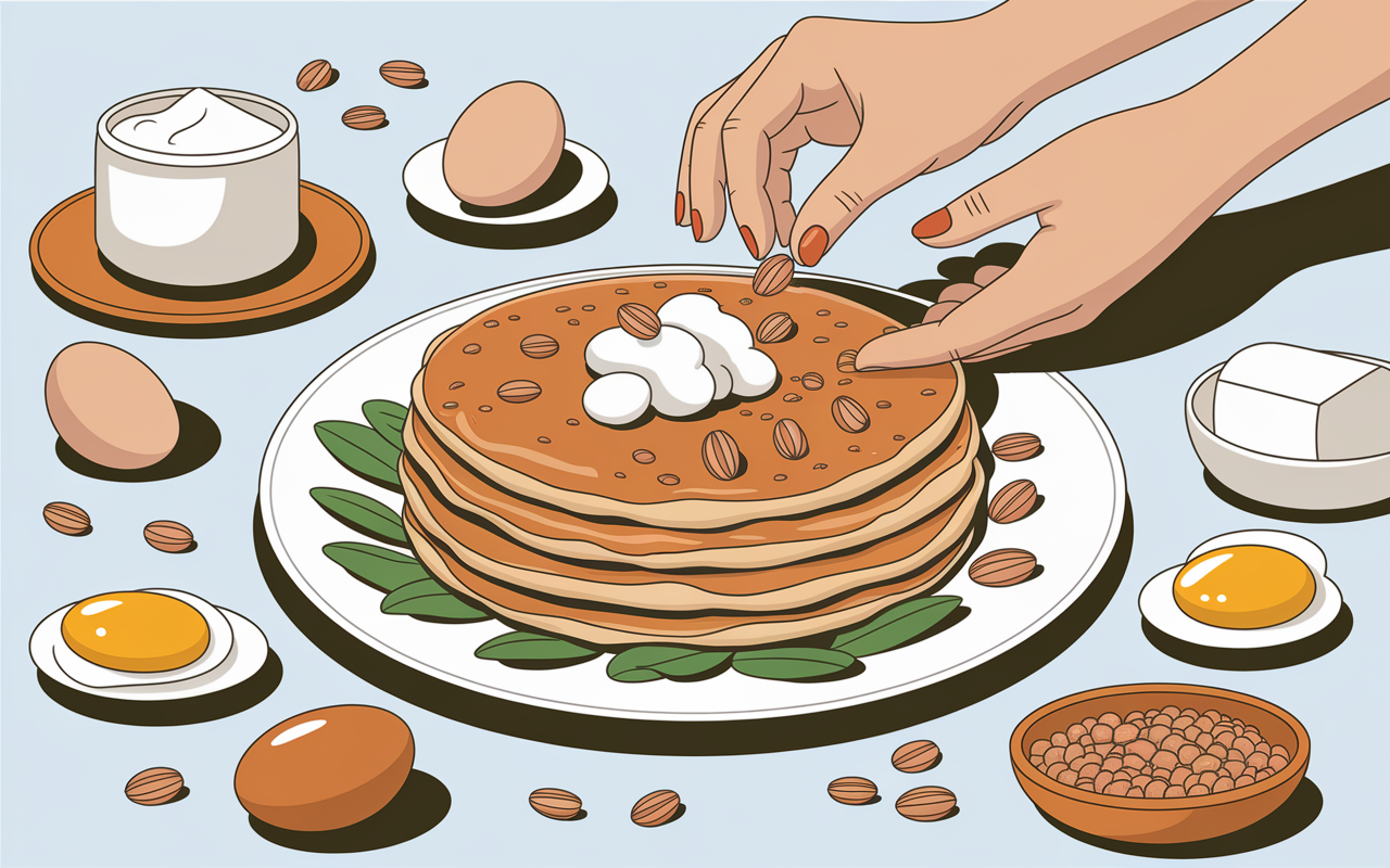 assiette pancakes proteines sans whey skyr avoine oeufs