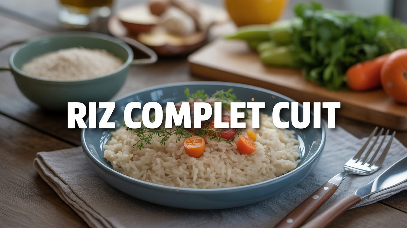 riz complet cuit avec légumes tableau healthy