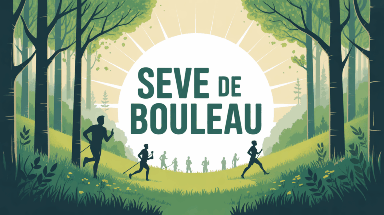 forêt de bouleaux au printemps avec sportifs et seve de bouleau