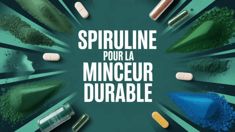 Spiruline poudre comprimés paillettes silhouettes perte de poids