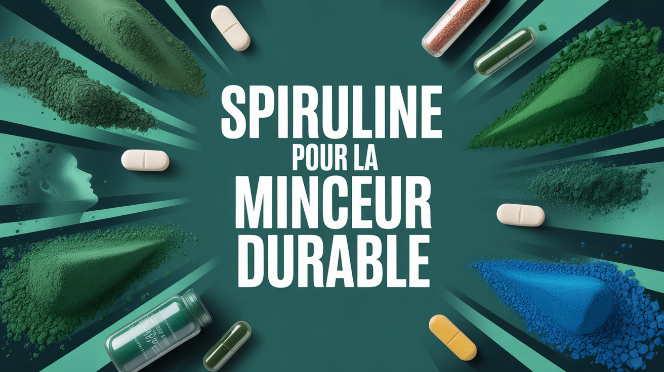 Spiruline poudre comprimés paillettes silhouettes perte de poids