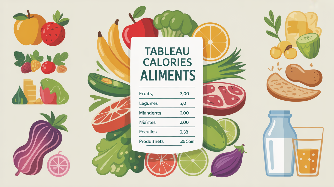 Tableau des calories des aliments à imprimer pratique et f — free download