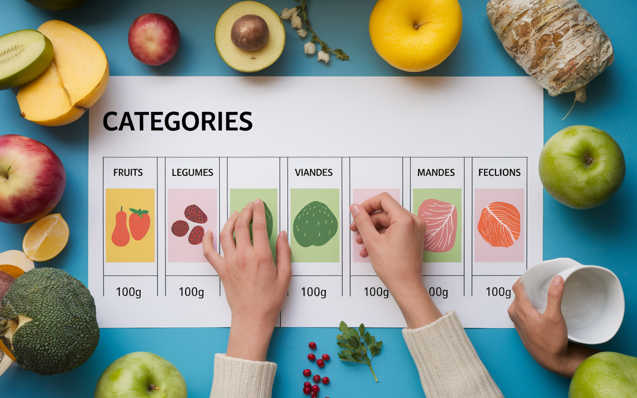 table calories aliments chiffres portions 100g