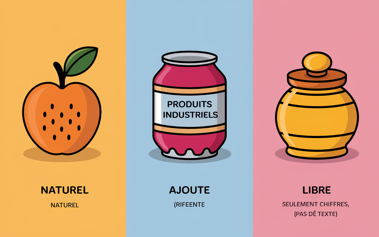 infographie types sucre naturel ajoute libre