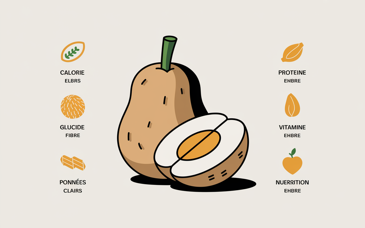 infographie pomme de terre tableau nutriments 100g