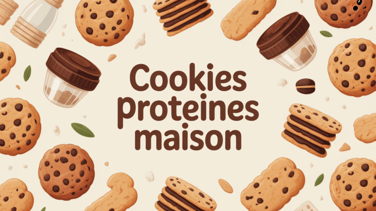illustration cookies proteines maison fond haltères