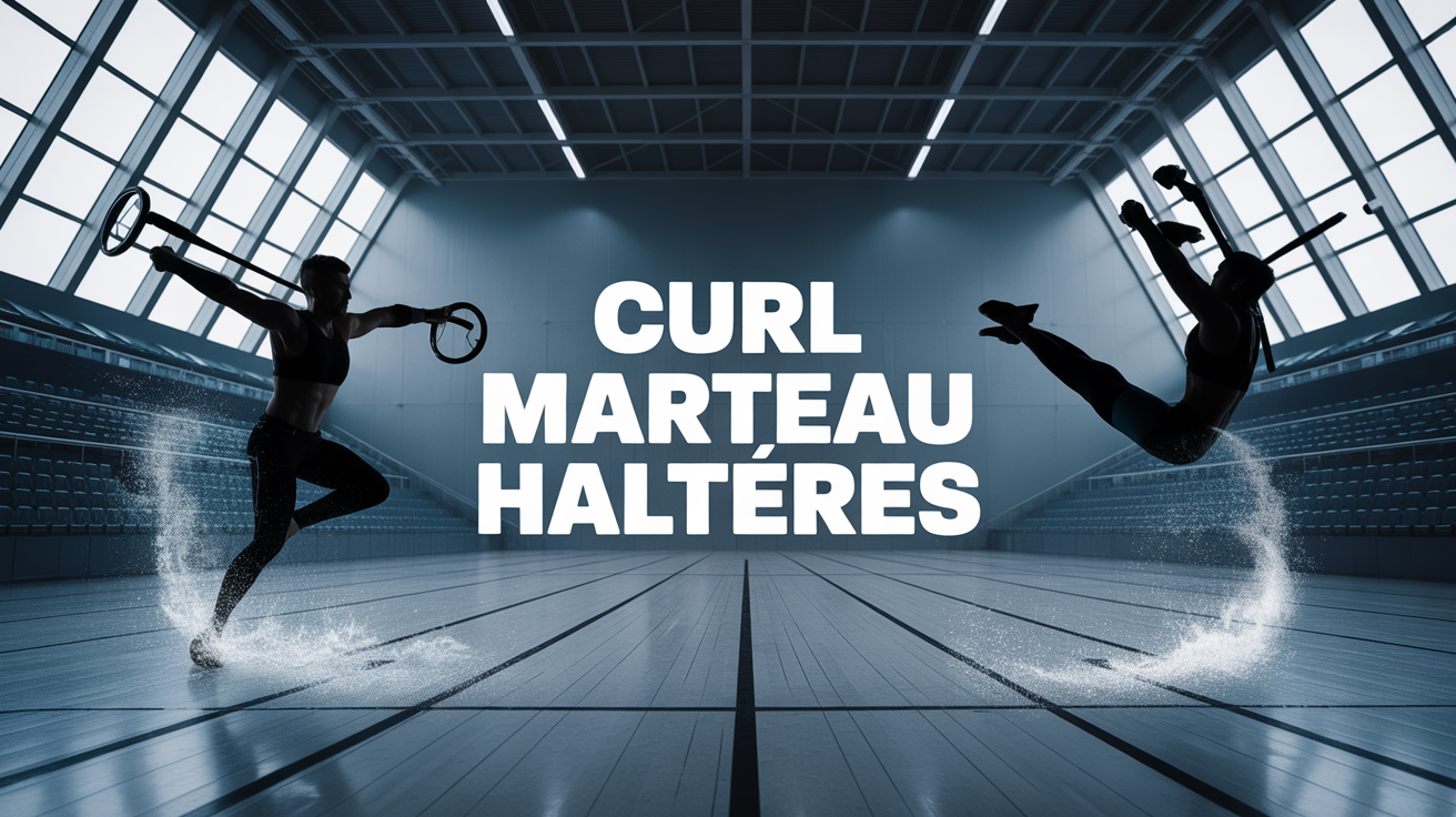 curl marteau haltères silhouettes entraînement salle de sport