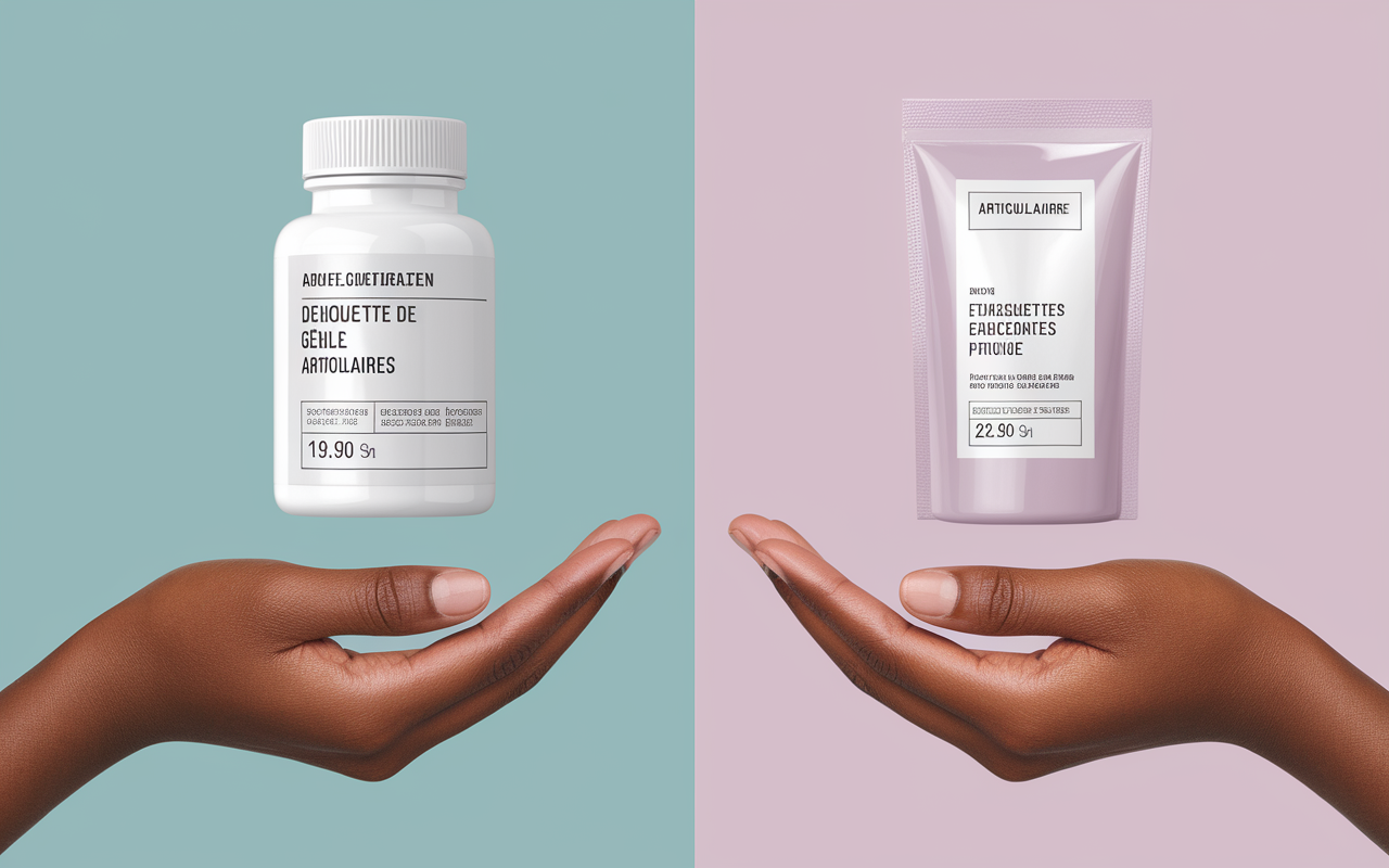 Main présentant gélules poudre Glucosamine Chondroïtine MSM prix
