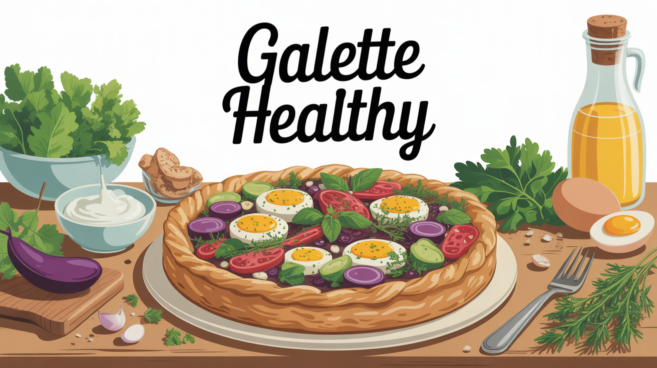 galette healthy rustique et ingredients sains sur table