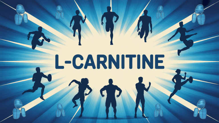 Illustration L-carnitine energie mitochondries silhouettes sportives