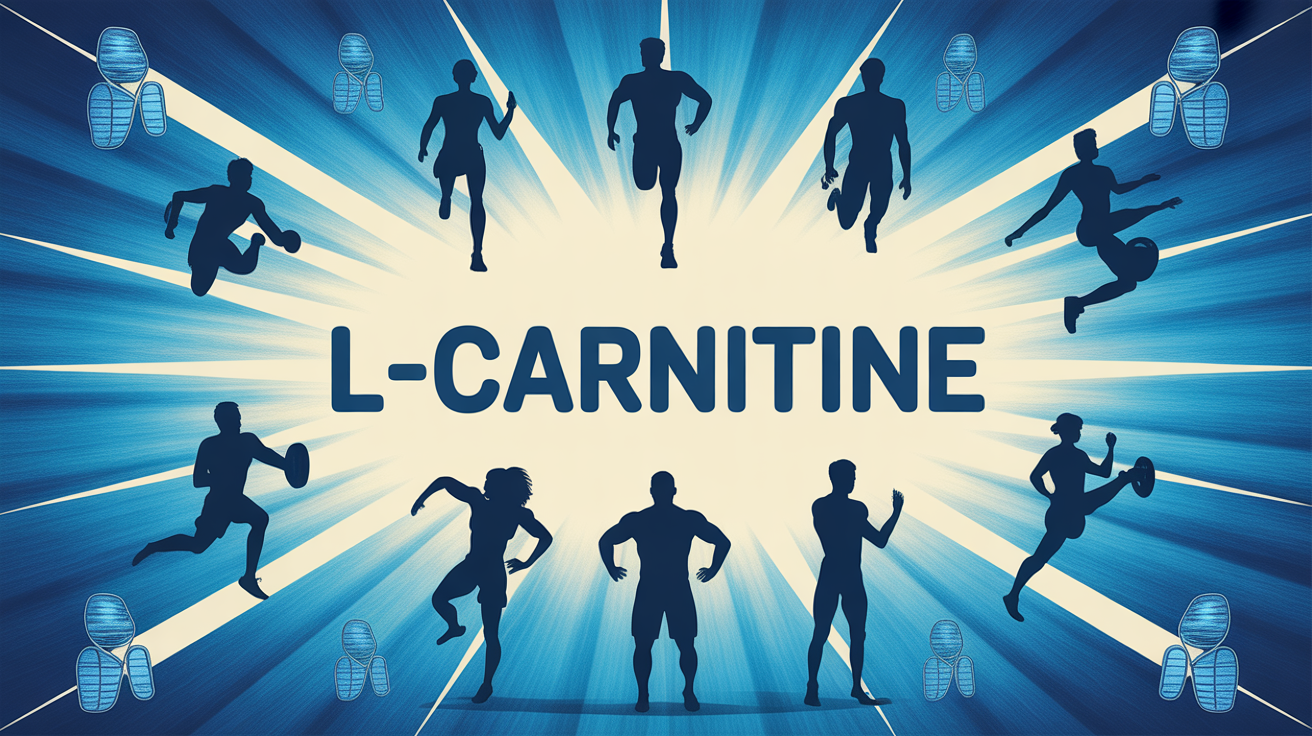 Illustration L-carnitine energie mitochondries silhouettes sportives