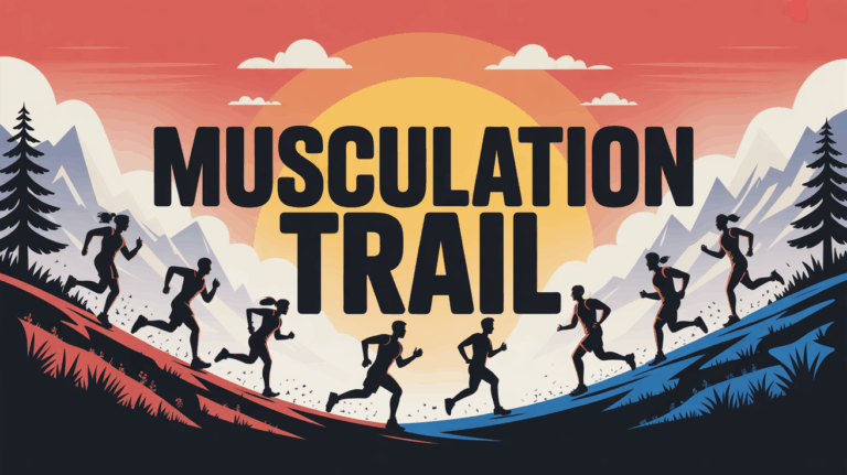 Visuel musculation trail silhouette coureurs montagne
