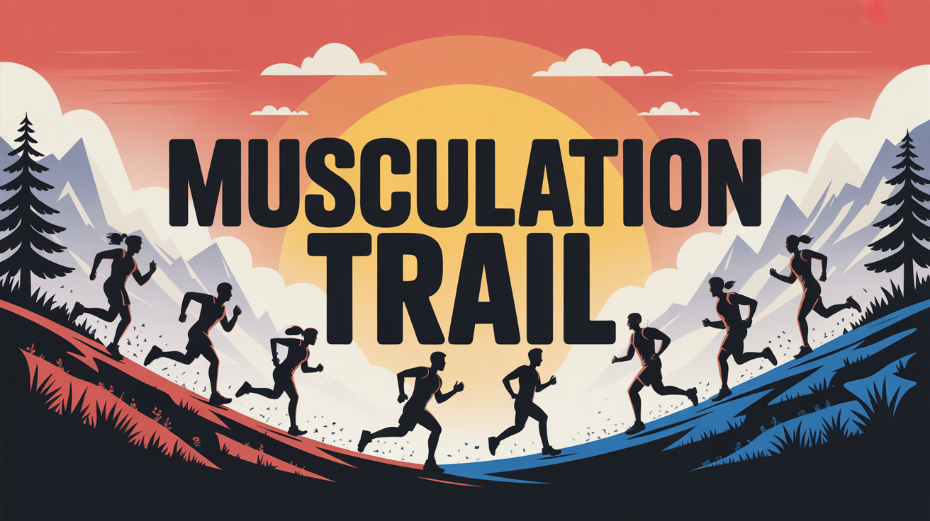 Visuel musculation trail silhouette coureurs montagne