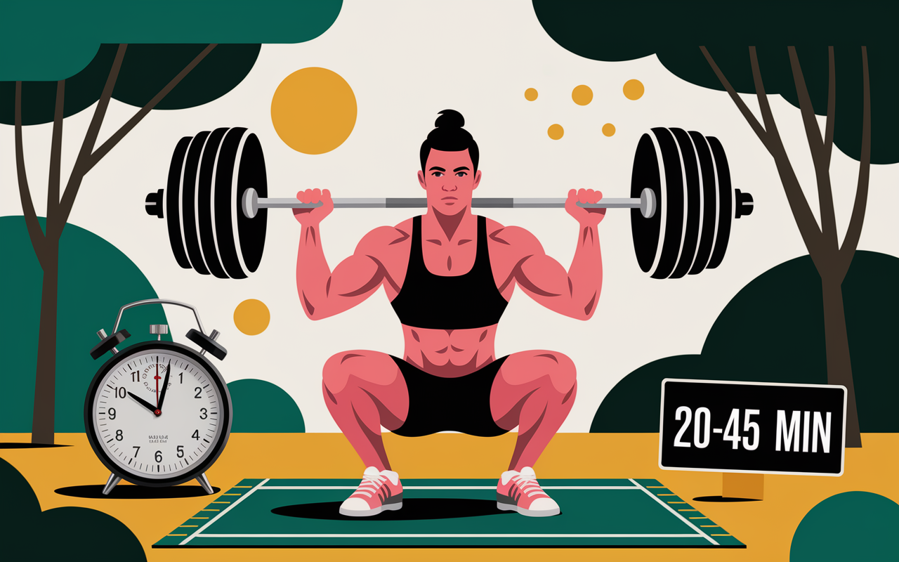 Exercice musculation trail squats gainage chrono nature