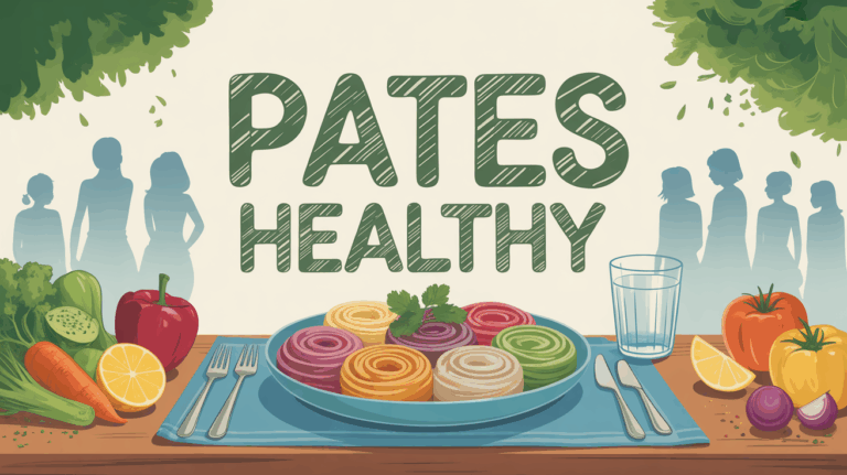 Assiette de pâtes healthy variées vue de dessus, ambiance familiale