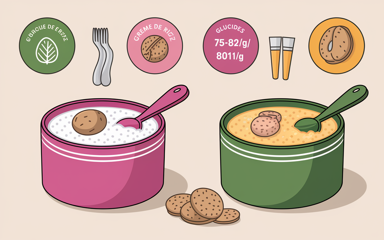 comparatif creme de riz musculation flocons avoine digestion