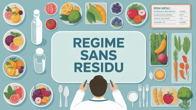 Tableau menu regime sans residu aliments autorises interdits
