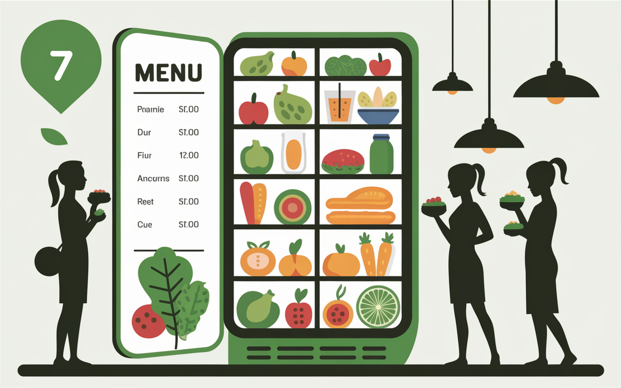 menu alimentaire sportif imprime sur frigo silhouettes prennent aliments