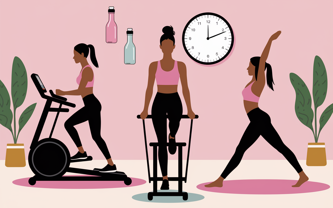 cardio muscu stretching jambes femme salle sport