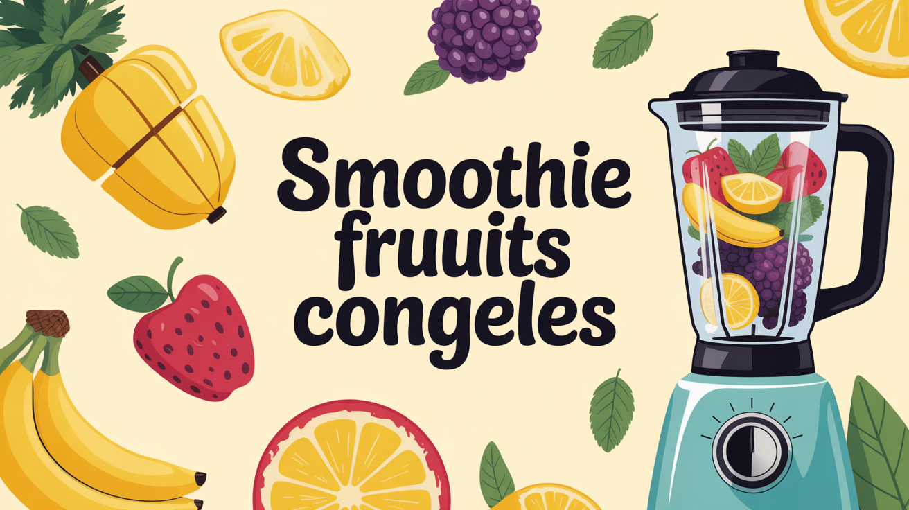 Blender smoothie fruits congeles multicolore