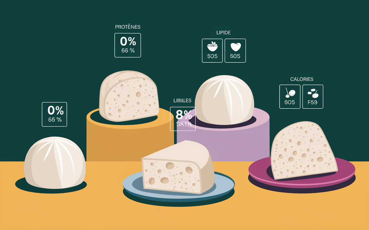 Tableau comparatif nutritionnel fromage blanc 0 3 8 skyr