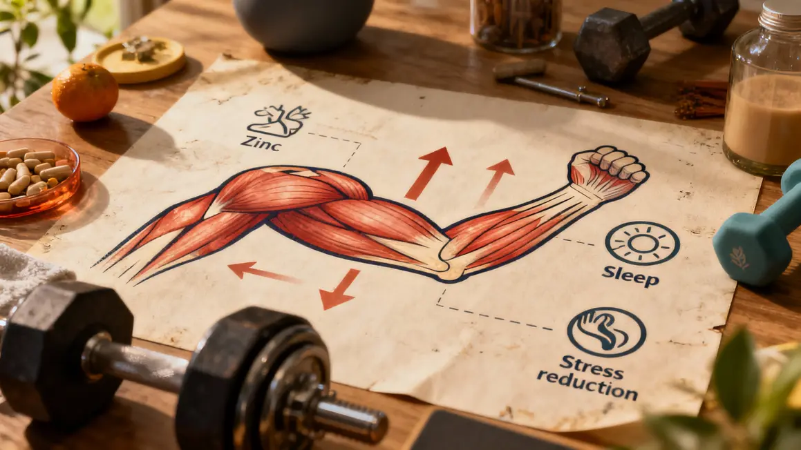 Schema testosterone force croissance zinc vitamine D sommeil