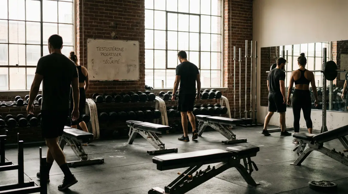 testostérone en salle de musculation, sécurité, progression