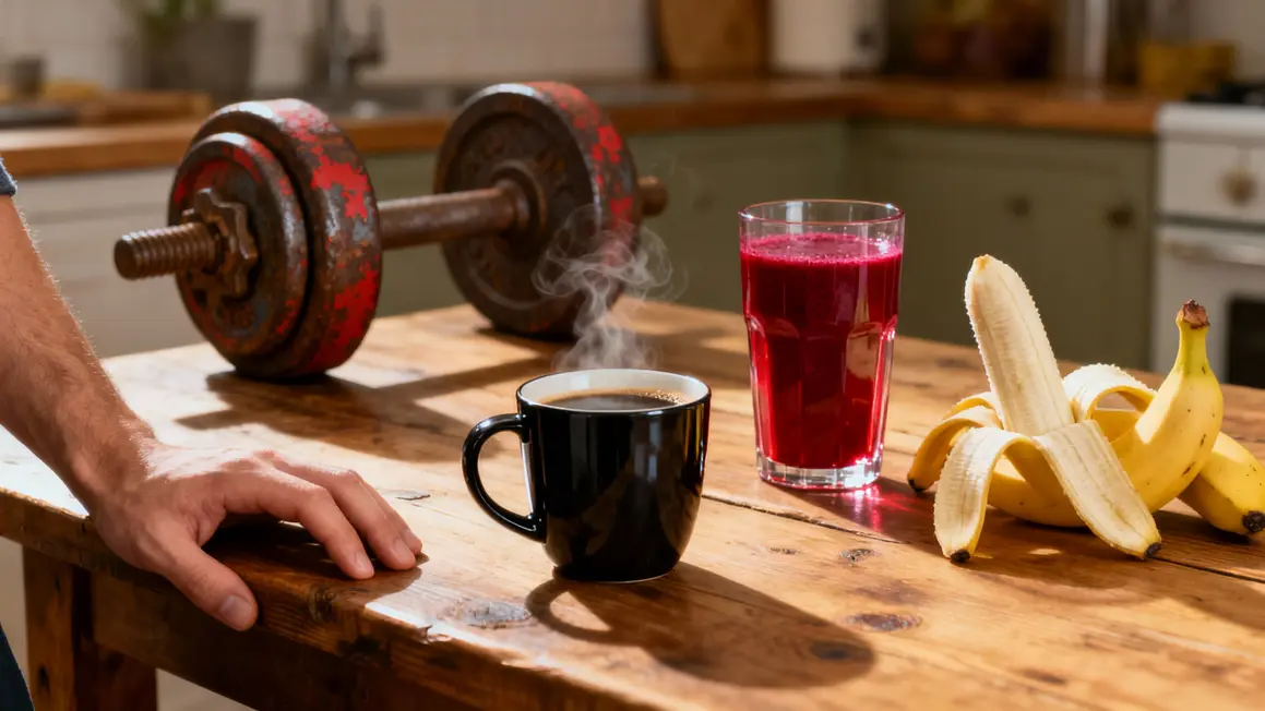 cafe noir banane jus betterave preworkout
