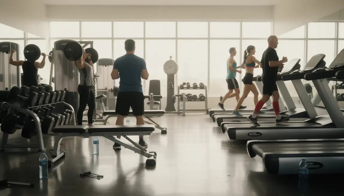 personnes faisant cardio et musculation en salle