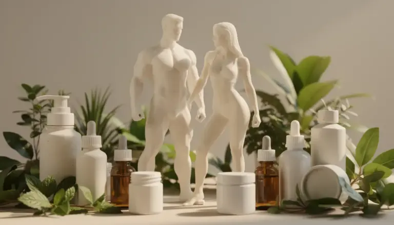 Silhouettes musculation hommes femmes CrazyBulk flacons et plantes