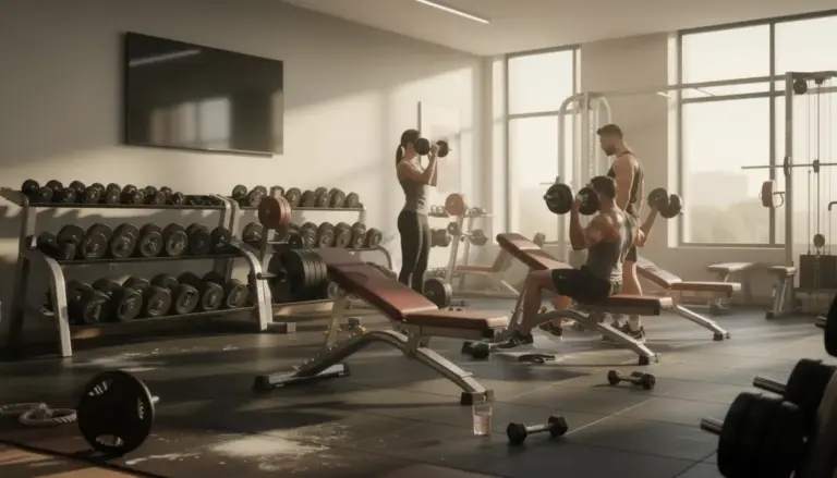 Salle de musculation silhouettes entraînement hormones croissance