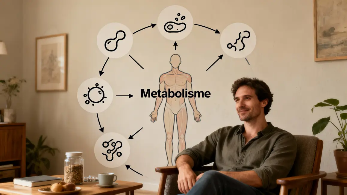 tableau icones hormones, corps stylisé, metabolisme