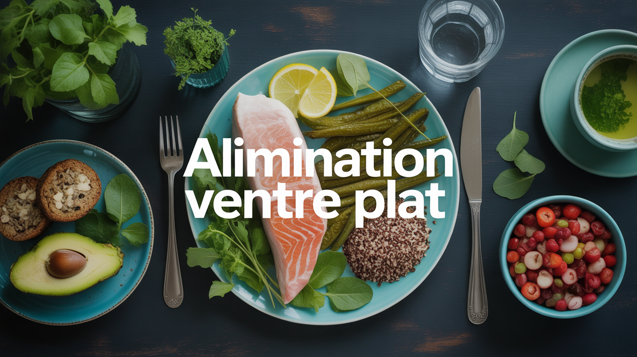 assiette équilibrée vue dessus alimentation ventre plat