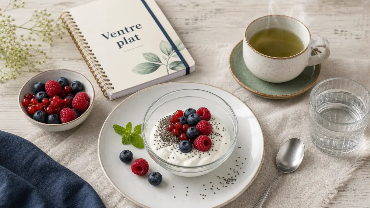 Recette pour maigrir le ventre : skyr aux graines de chia, thé vert et eau