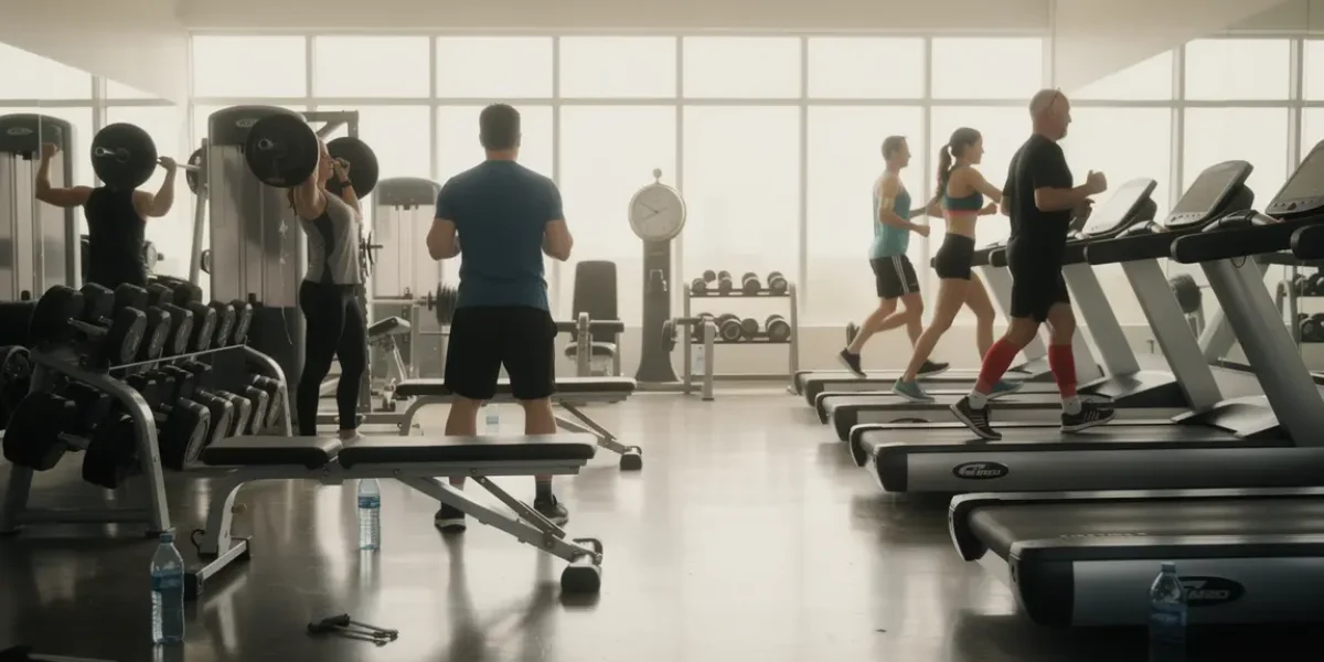 personnes faisant cardio et musculation en salle