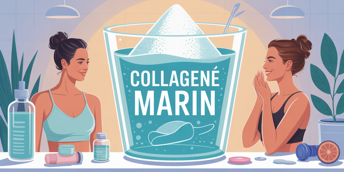Routine collagene marin illustration moderne