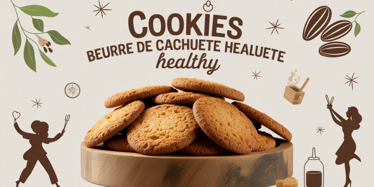 assiette cookies beurre cacahuete healthy sur fond sain
