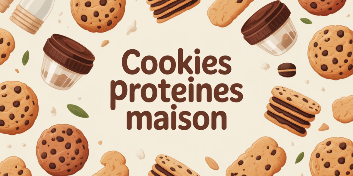illustration cookies proteines maison fond haltères